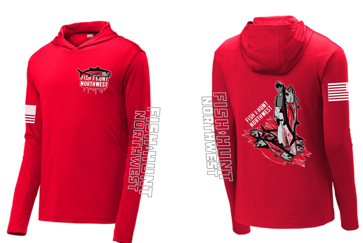 L/S Bloody Tuna Sport Hoodie In Red