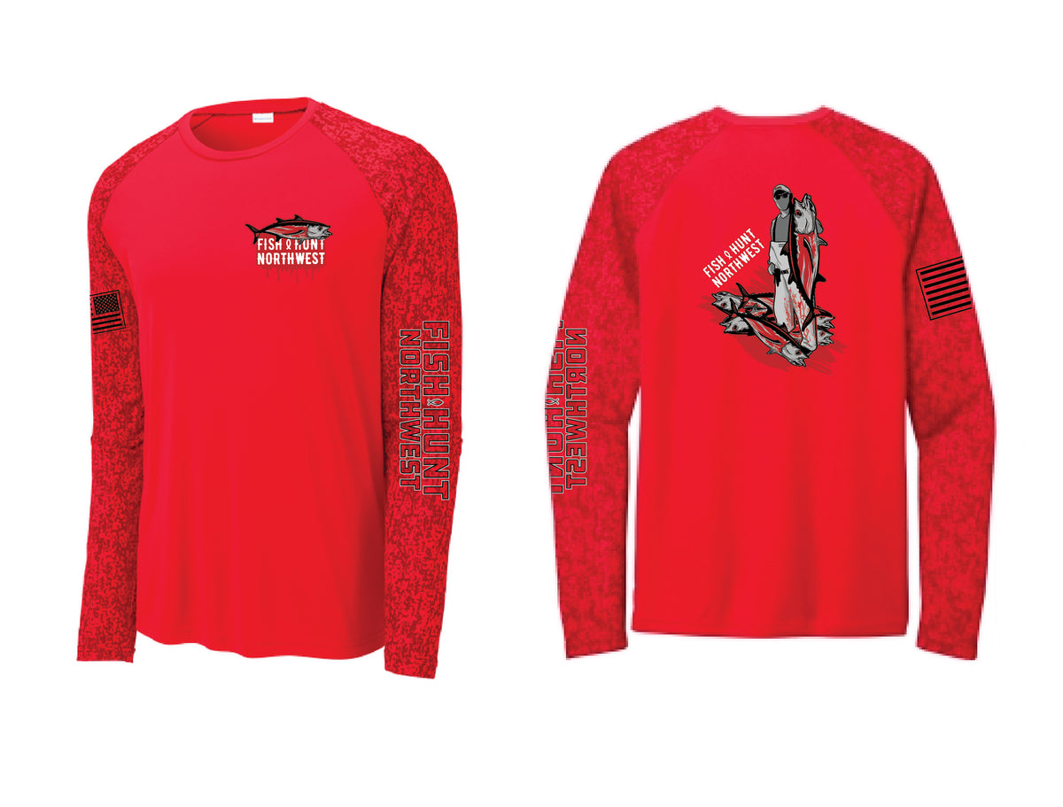 L/S Bloody Tuna Sport T In Digi Camo Red