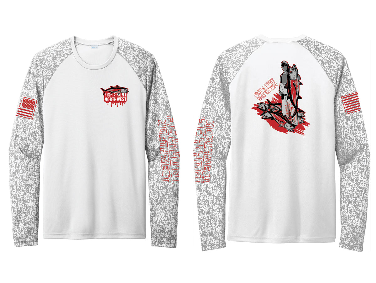 L/S Bloody Tuna Sport T In white/Grey Digi Camo