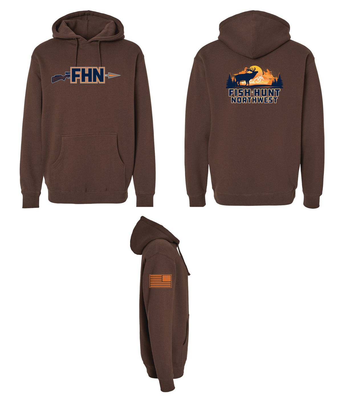 Heavyweight Hunting Hoodie In Chocolate Brown