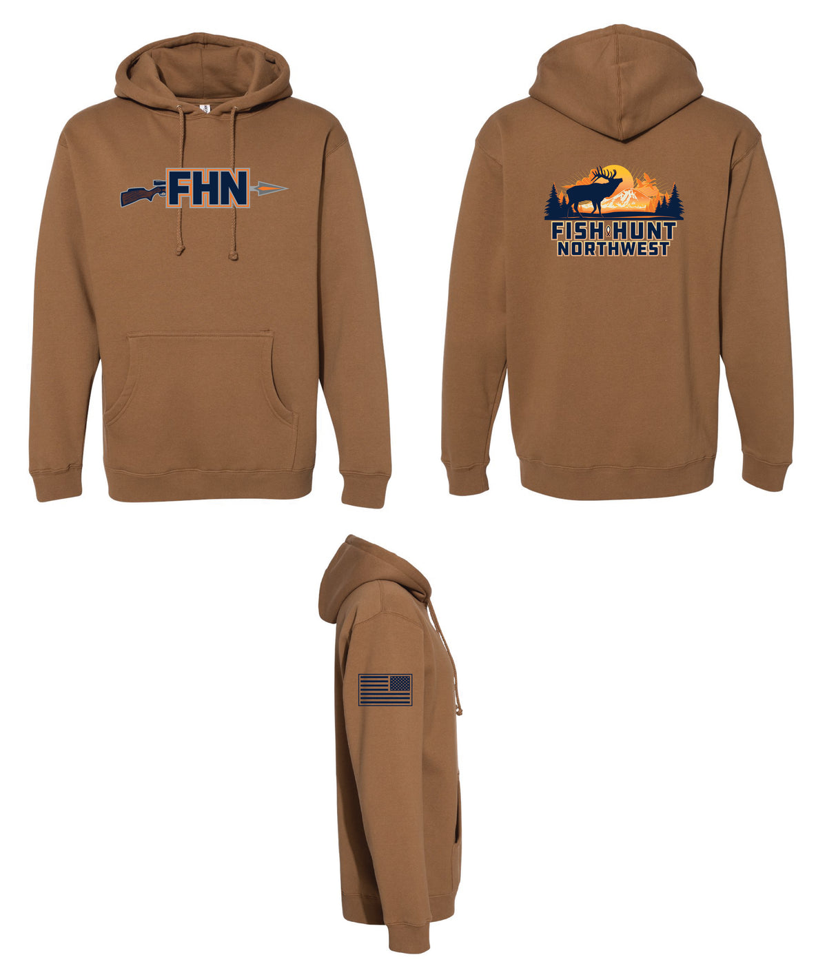 Heavyweight Hunting Hoodie In Saddle Brown
