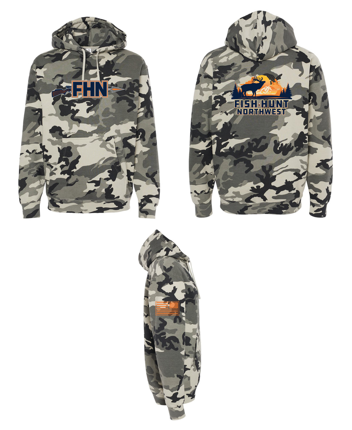 Heavyweight Hunting Hoodie In Snow Camo