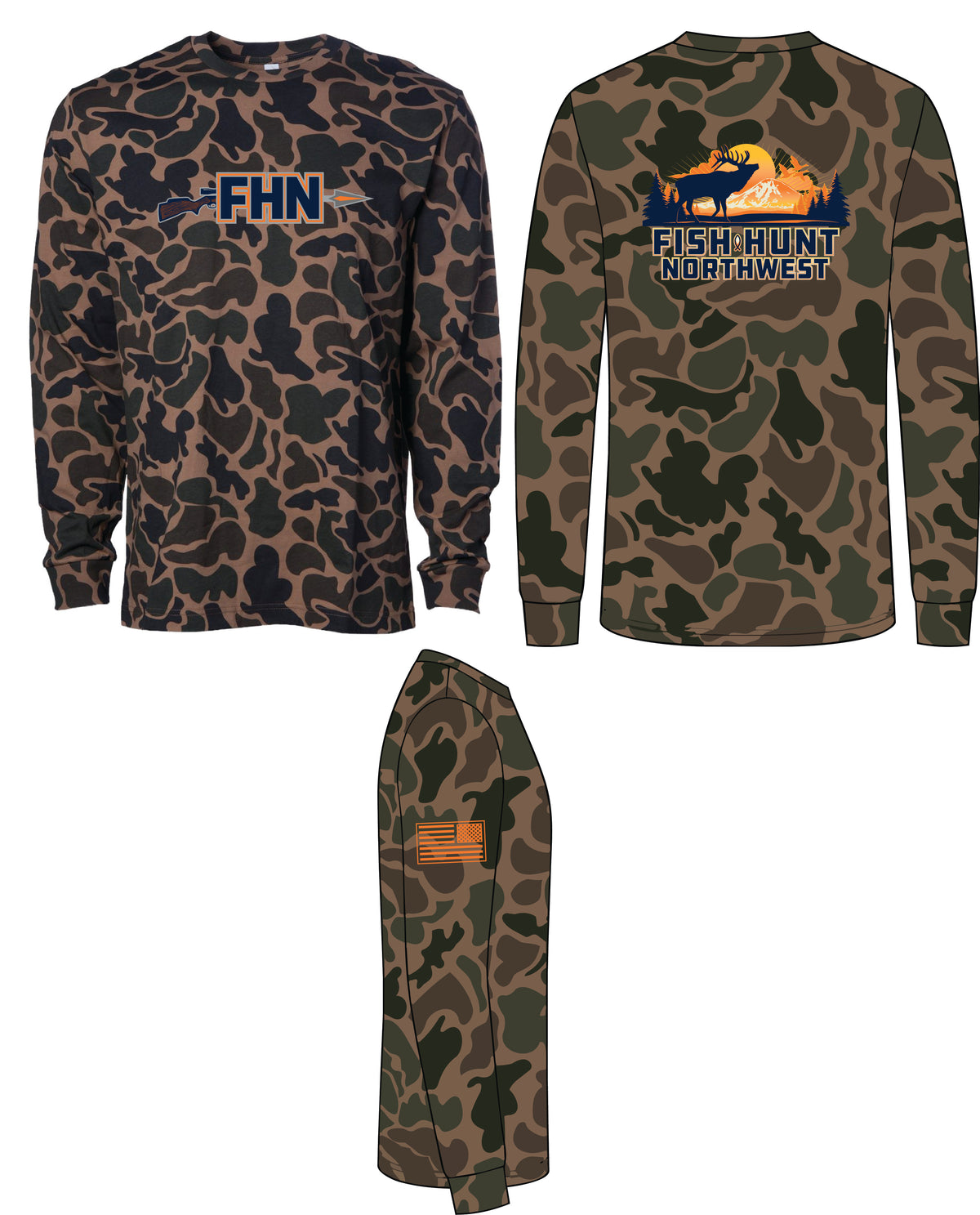 L/S Hunting Medium Weight T In Duck Camo