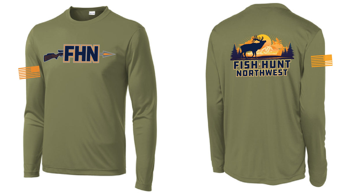 L/S Hunting Sport T In Olive