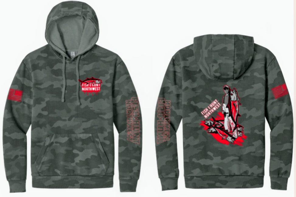 Extra Heavyweight Bloody Tuna Hoodie In Graphite Camo