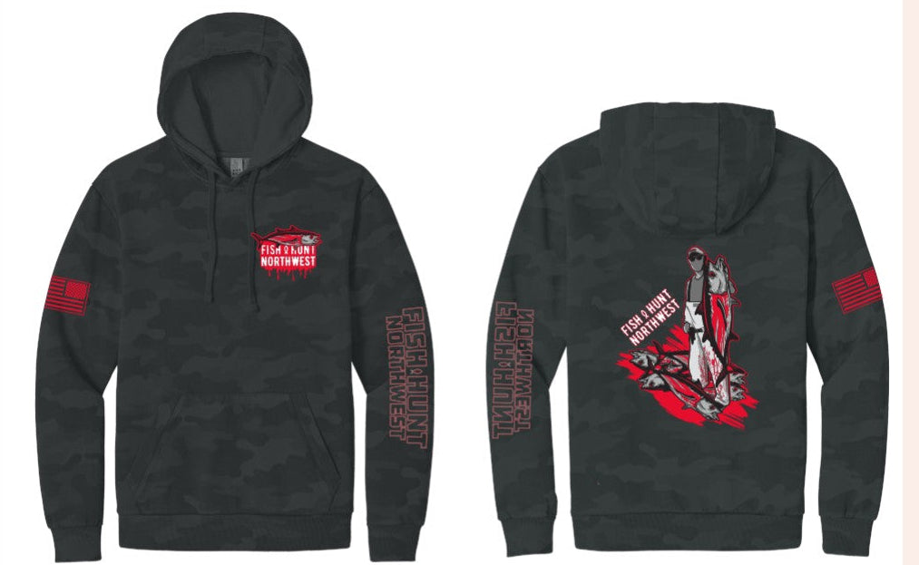 Extra Heavyweight Bloody Tuna Hoodie In Black Camo