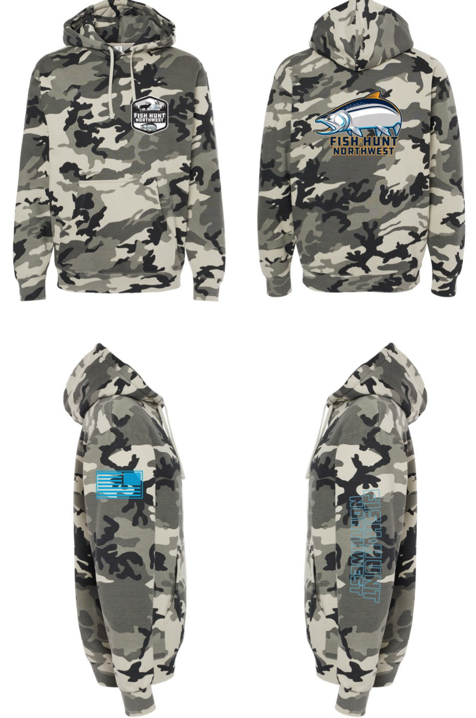 Heavyweight Coho Hoodie In Snow Camo
