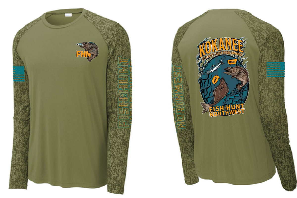Digi Camo Ling Cod L/S Sport T In Olive